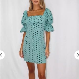 Teal Polka Dot Dress